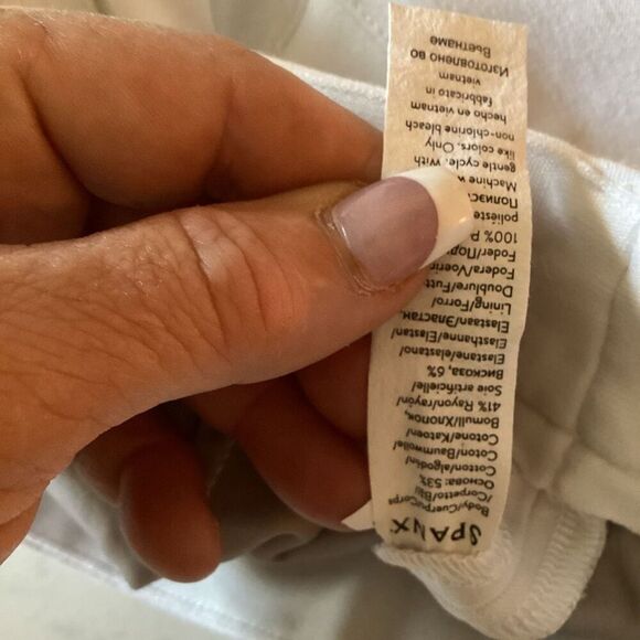 SPANX On The Go Wide Leg Pants Sz S White Stretch - Picture 4 of 8